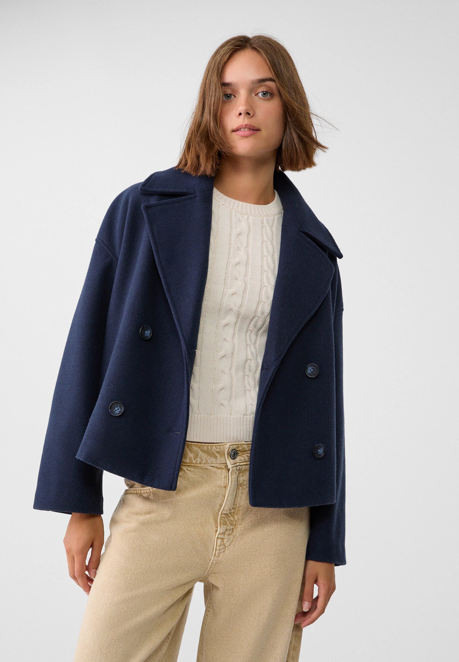 Anna™ Damen Kurzmantel – Doppelreihig