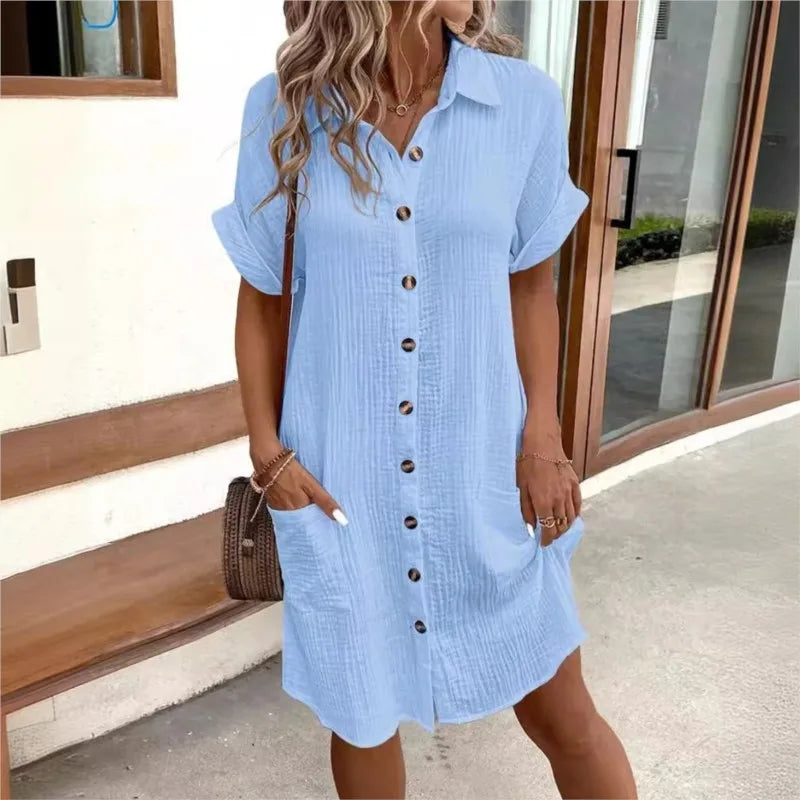 Carlijn™ Damen Sommerkleid – Mit Kragen