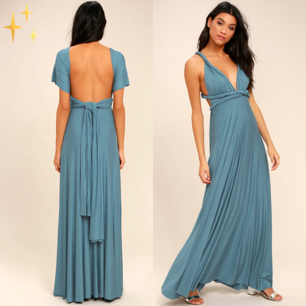 Damen Vielseitiges Wickelkleid mit Multiway-Design
