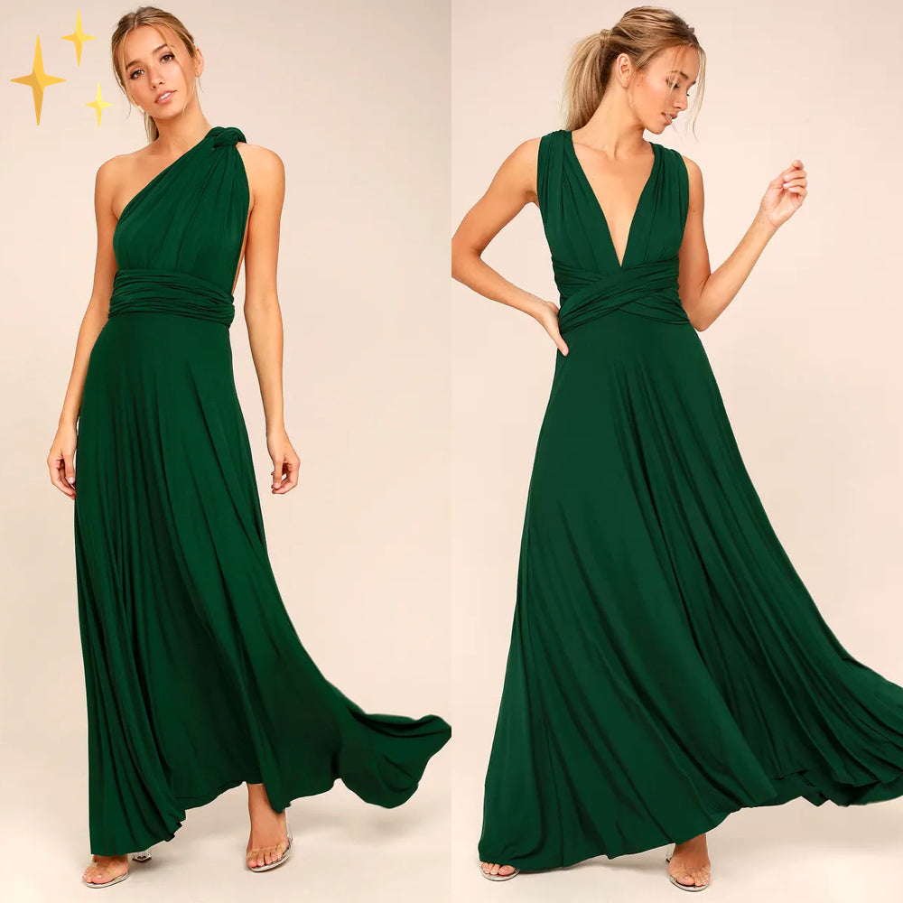 Damen Vielseitiges Wickelkleid mit Multiway-Design