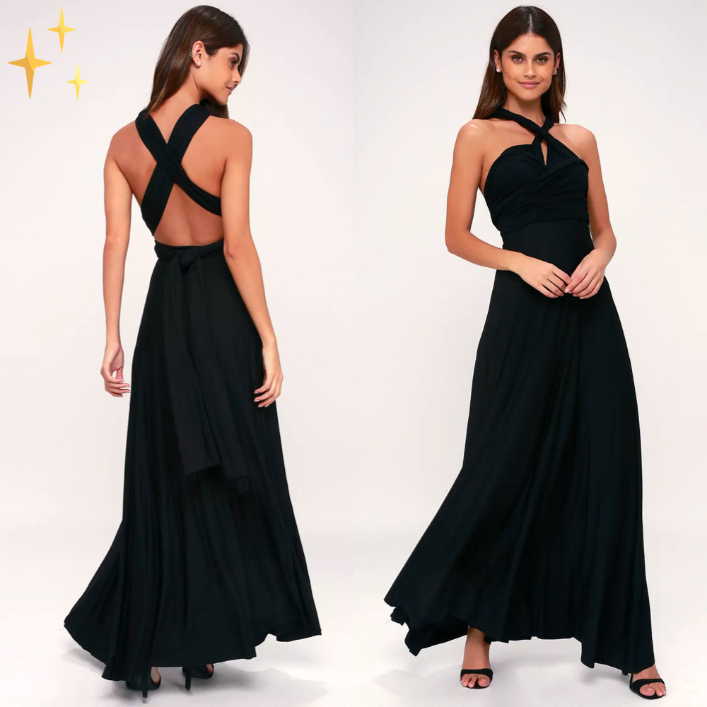 Damen Vielseitiges Wickelkleid mit Multiway-Design