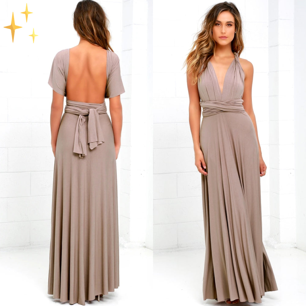 Damen Vielseitiges Wickelkleid mit Multiway-Design