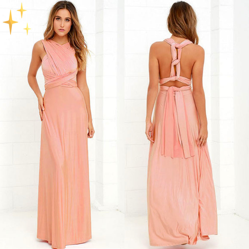 Damen Vielseitiges Wickelkleid mit Multiway-Design