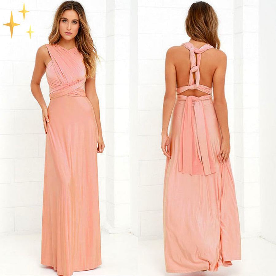 Damen Vielseitiges Wickelkleid mit Multiway-Design