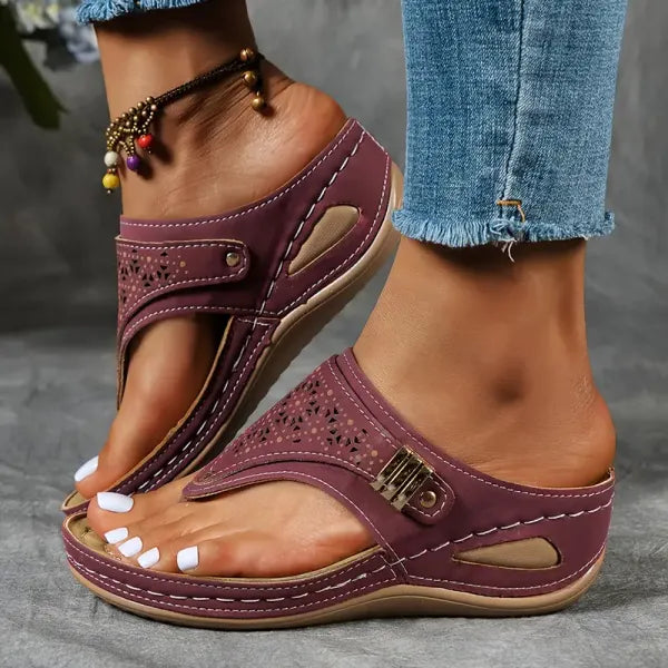 Diana Damen Sandalen – Orthopädische Keilabsatz Flip-Flops