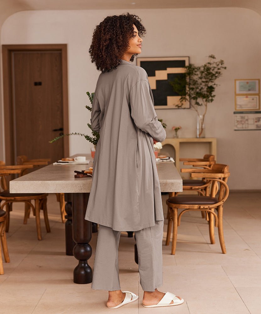 Damen 3-teiliges Baumwoll Lounge Set für Zuhause